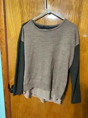 The Limited Taupe and Brown Layered Knit Top